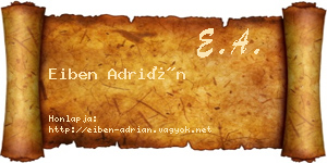 Eiben Adrián névjegykártya